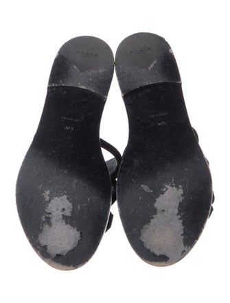 Alaïa Leather Studded Accents Slides