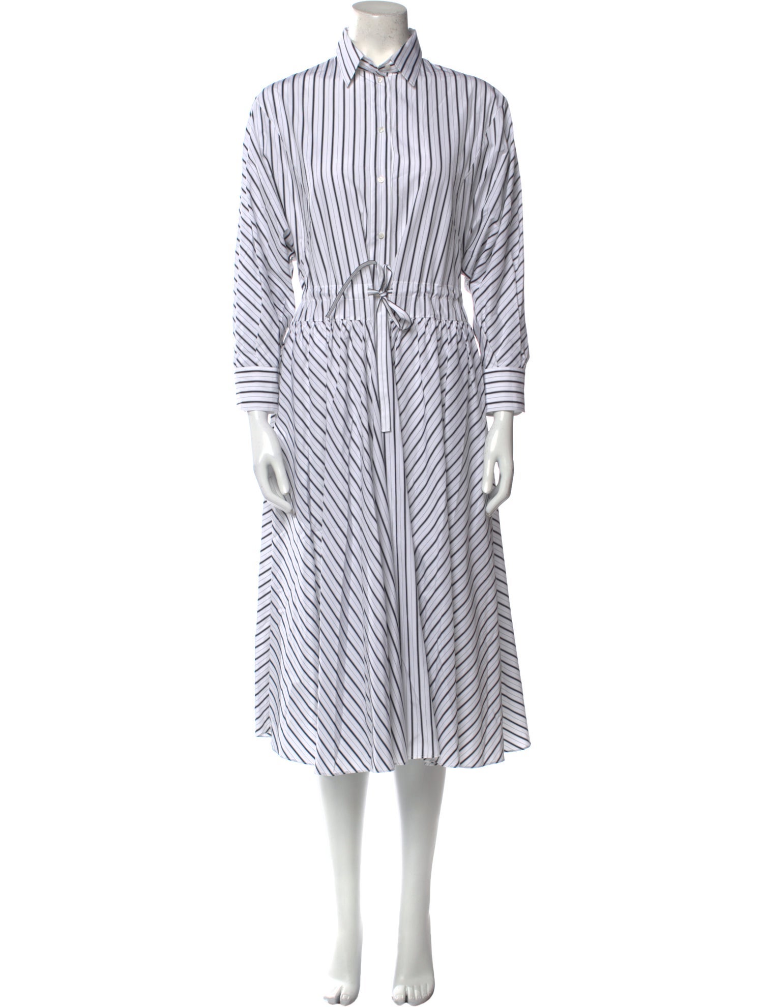 Alaïa Striped Midi Length Dress