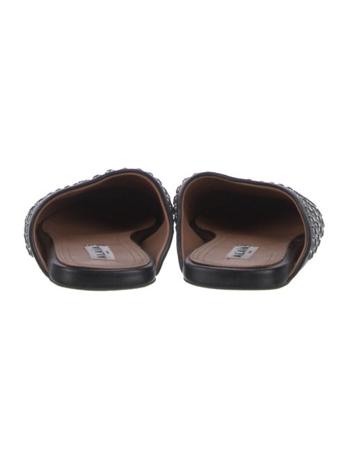 Alaïa Leather Crystal Embellishments Slides