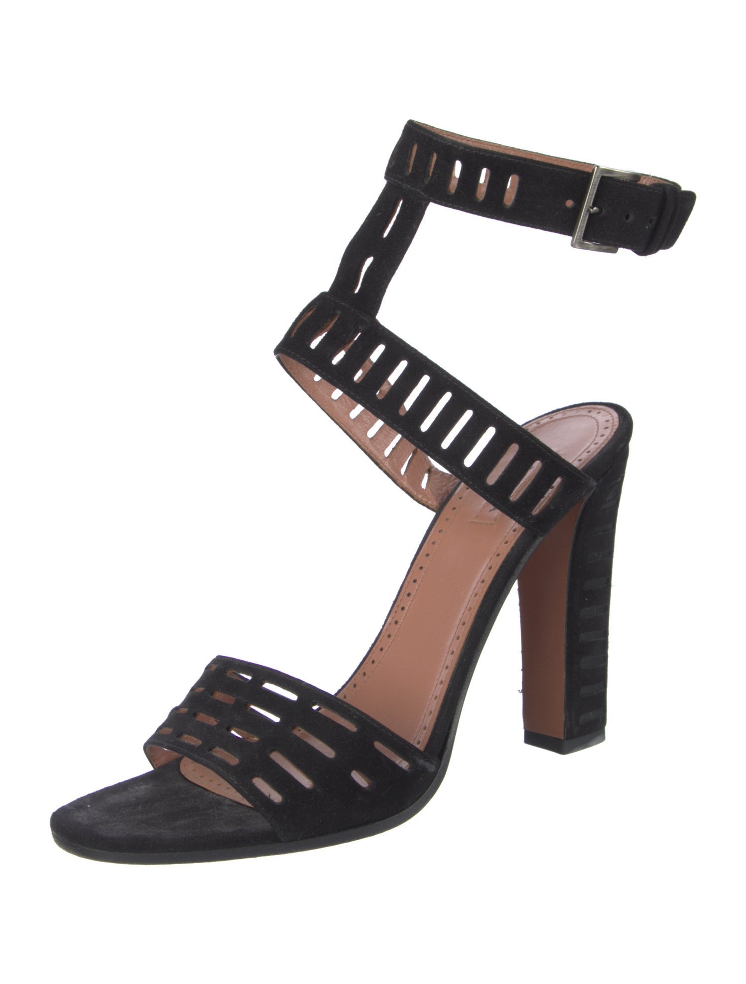 Alaïa Suede Lasercut Accents Sandals