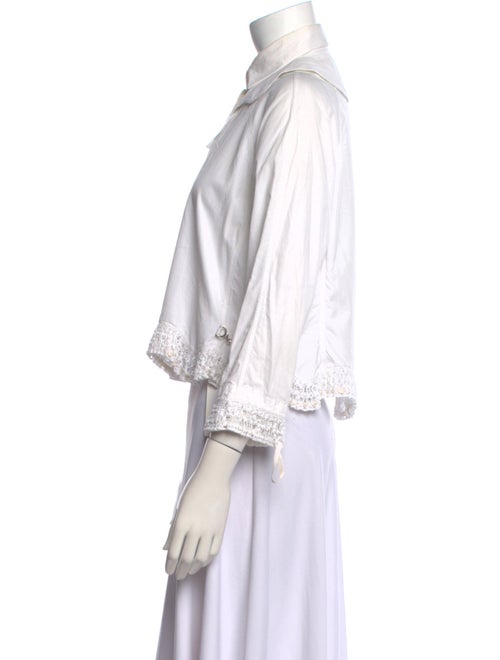 Alaïa Three-Quarter Sleeve Button-Up Top