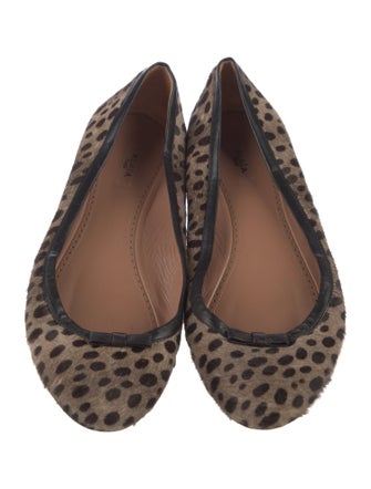 Alaïa Ponyhair Animal Print Ballet Flats