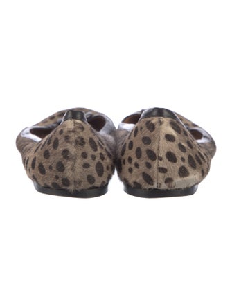 Alaïa Ponyhair Animal Print Ballet Flats