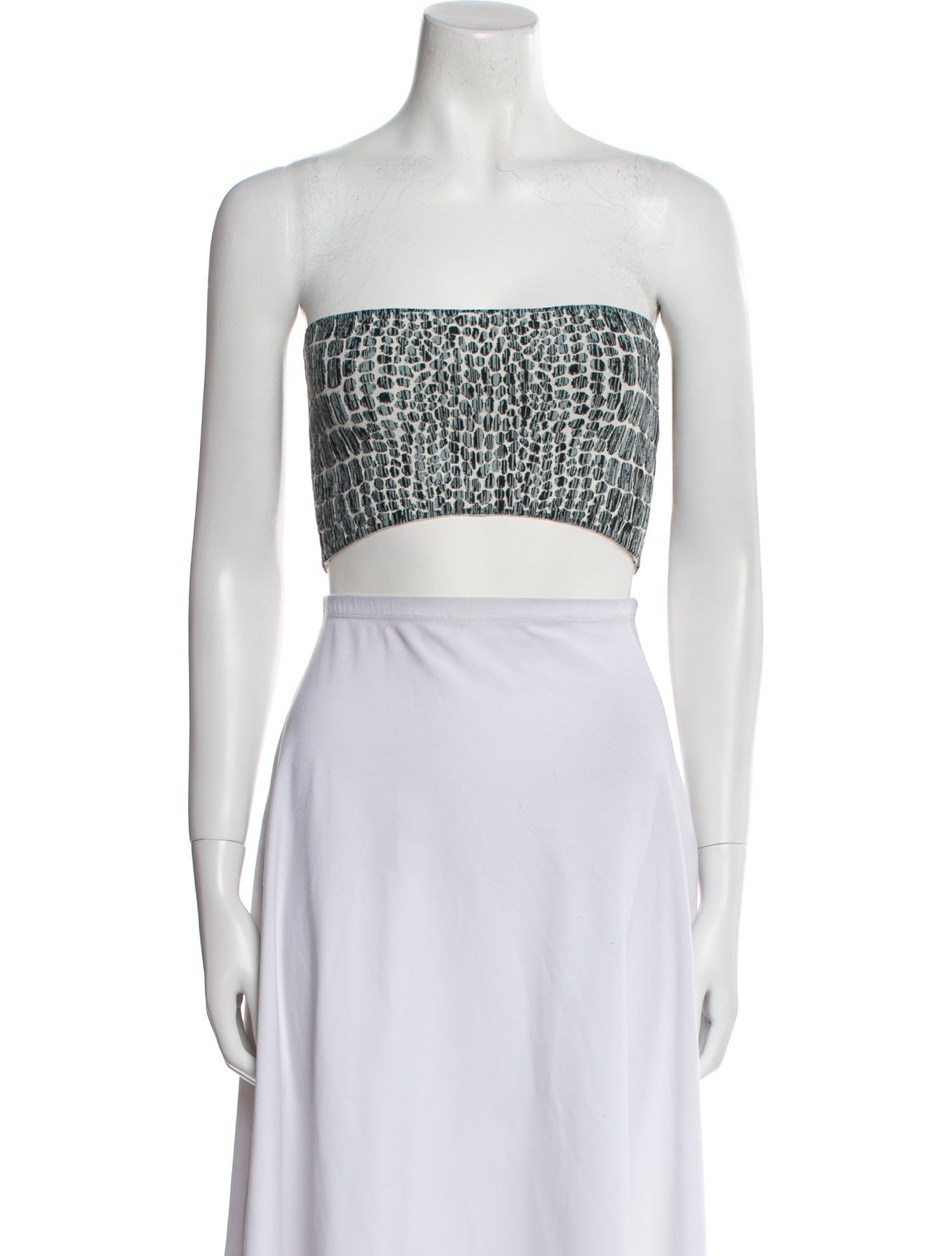 Alaïa Printed Strapless Crop Top w/ Tags