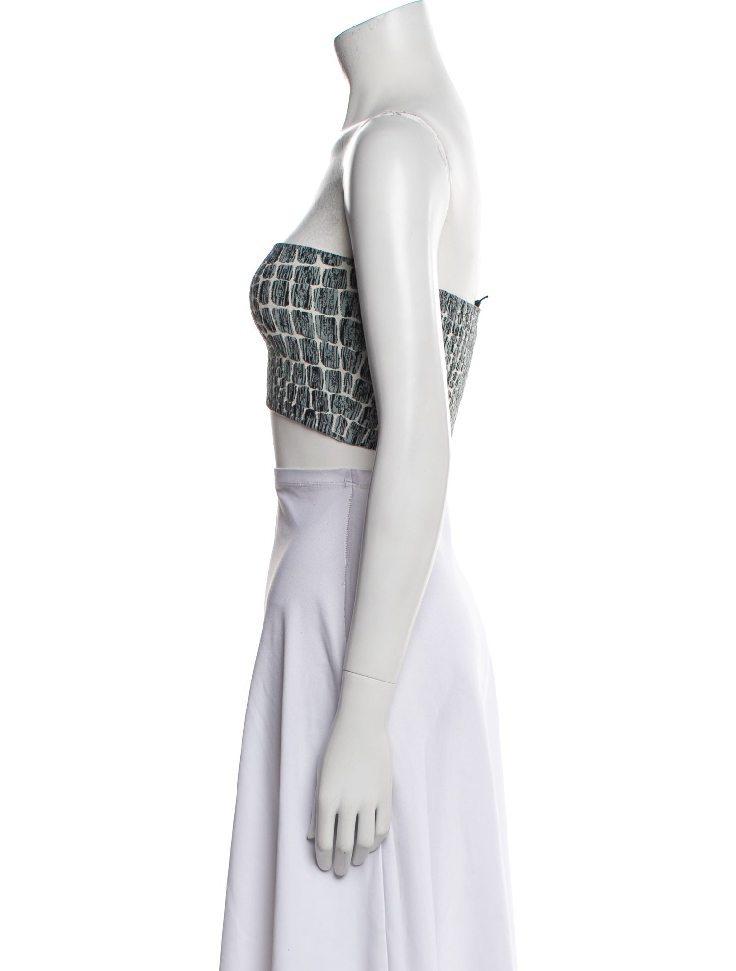 Alaïa Printed Strapless Crop Top w/ Tags