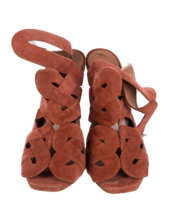 Alaïa Suede Cutout Accent Slingback Pumps