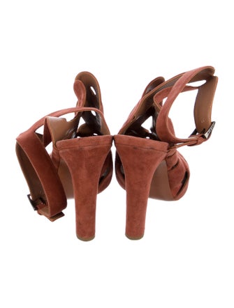 Alaïa Suede Cutout Accent Slingback Pumps