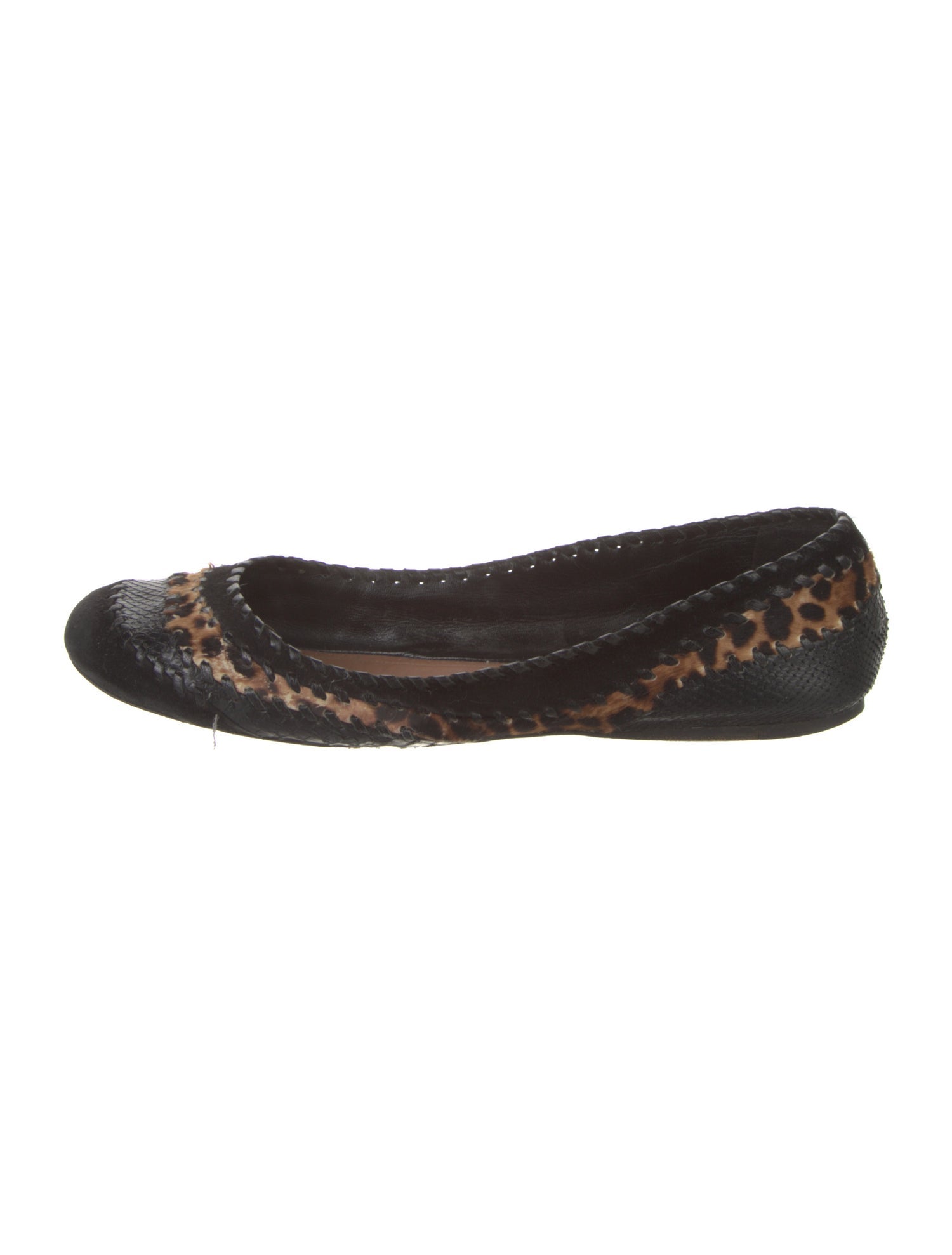 Alaïa Ponyhair Animal Print Ballet Flats