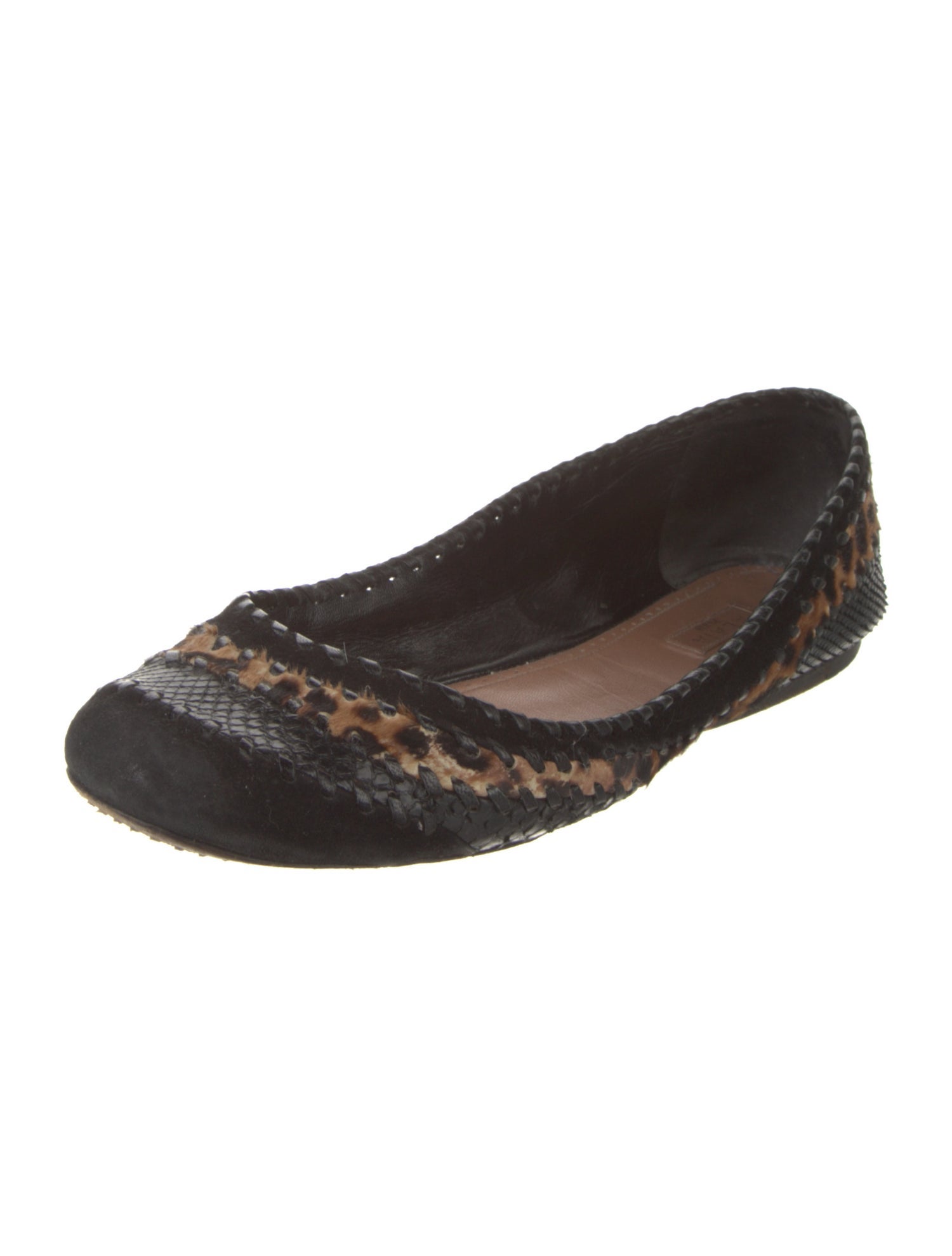 Alaïa Ponyhair Animal Print Ballet Flats