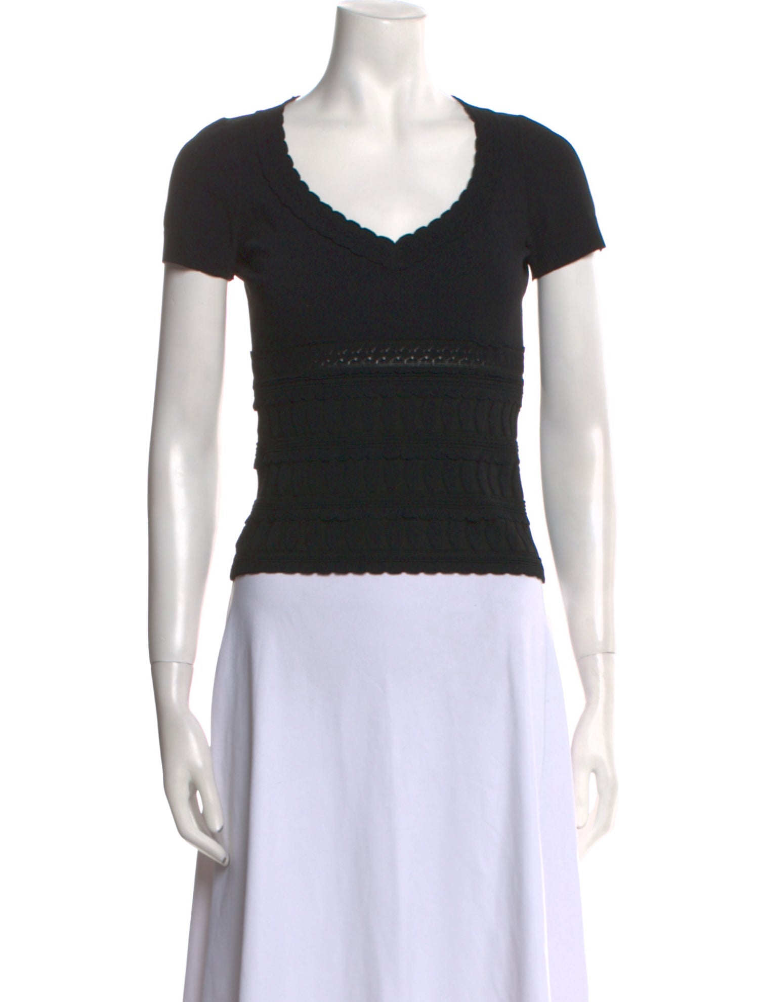 Alaïa V-Neck Short Sleeve T-Shirt