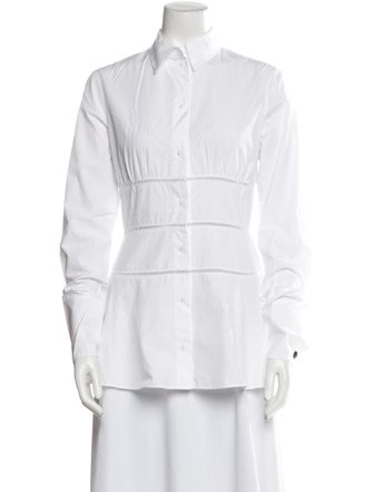 Alaïa Long Sleeve Button-Up Top
