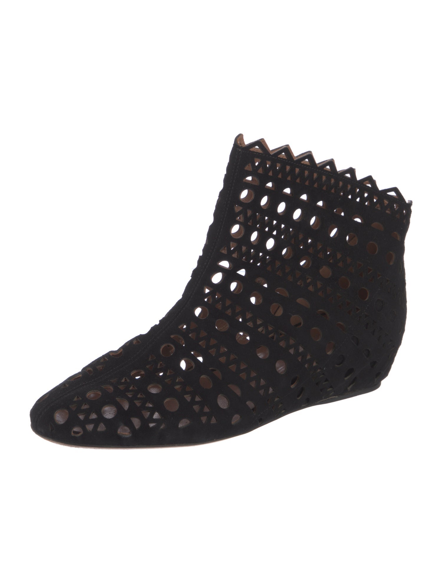 Alaïa Suede Lasercut Accents Boots