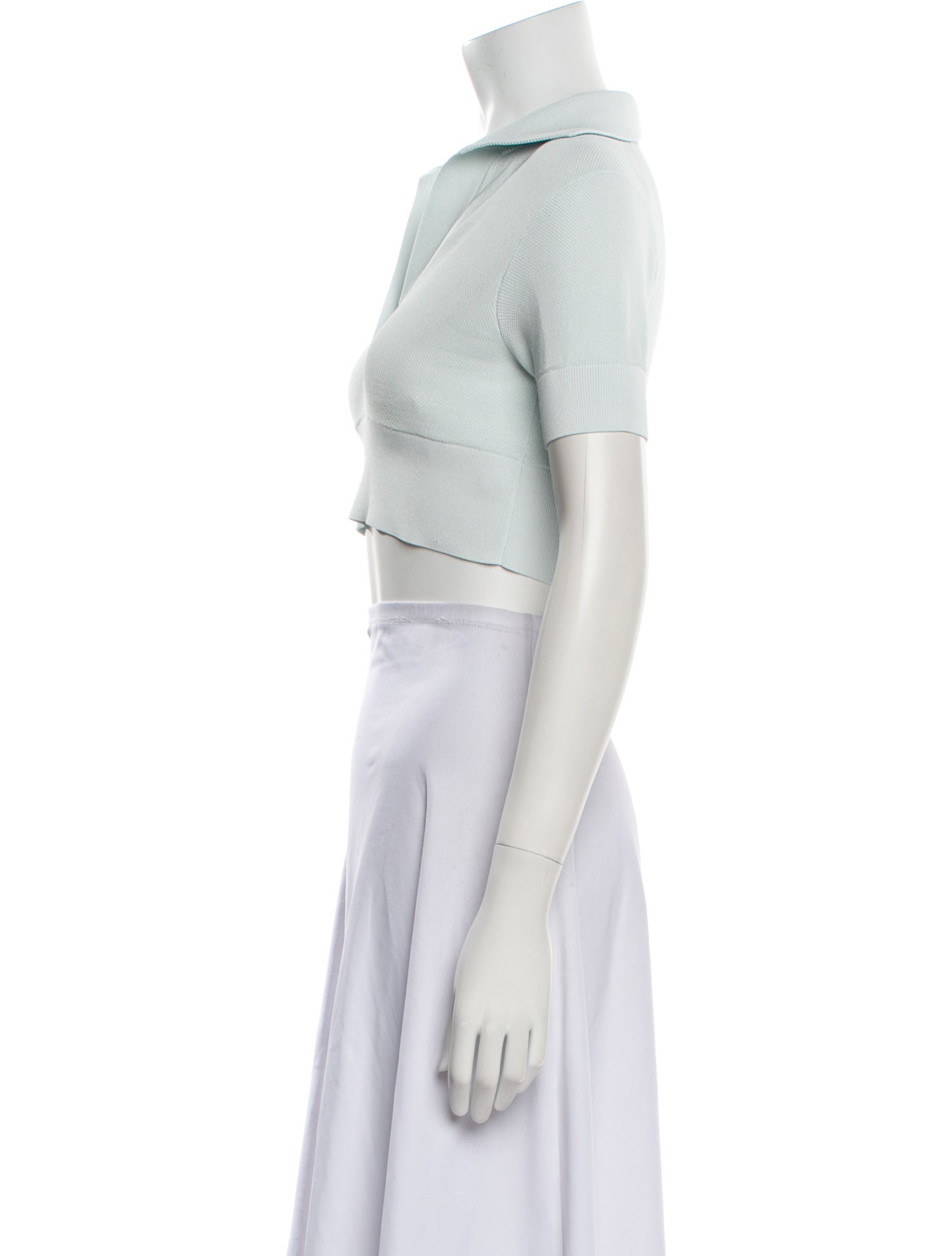 Alaïa V-Neck Short Sleeve Crop Top