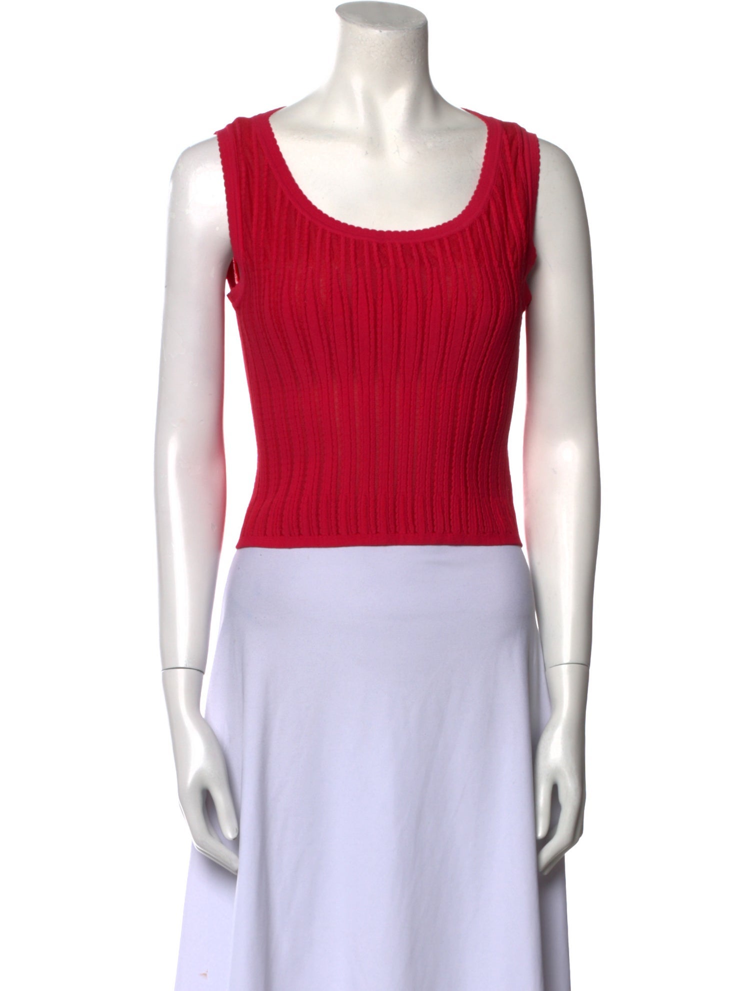 Alaïa Scoop Neck Sleeveless Crop Top