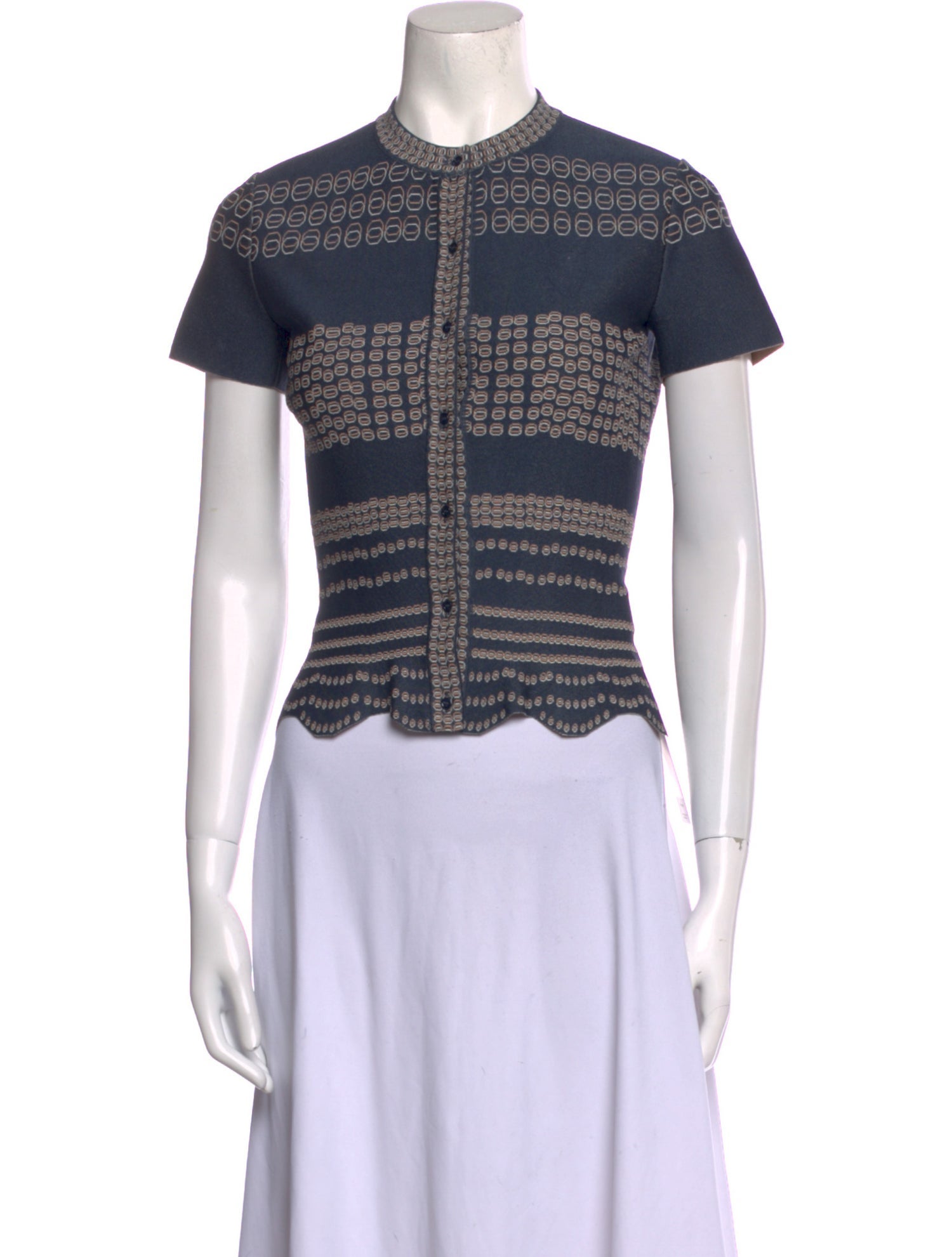 Alaïa Plaid Print Mock Neck Crop Top w/ Tags