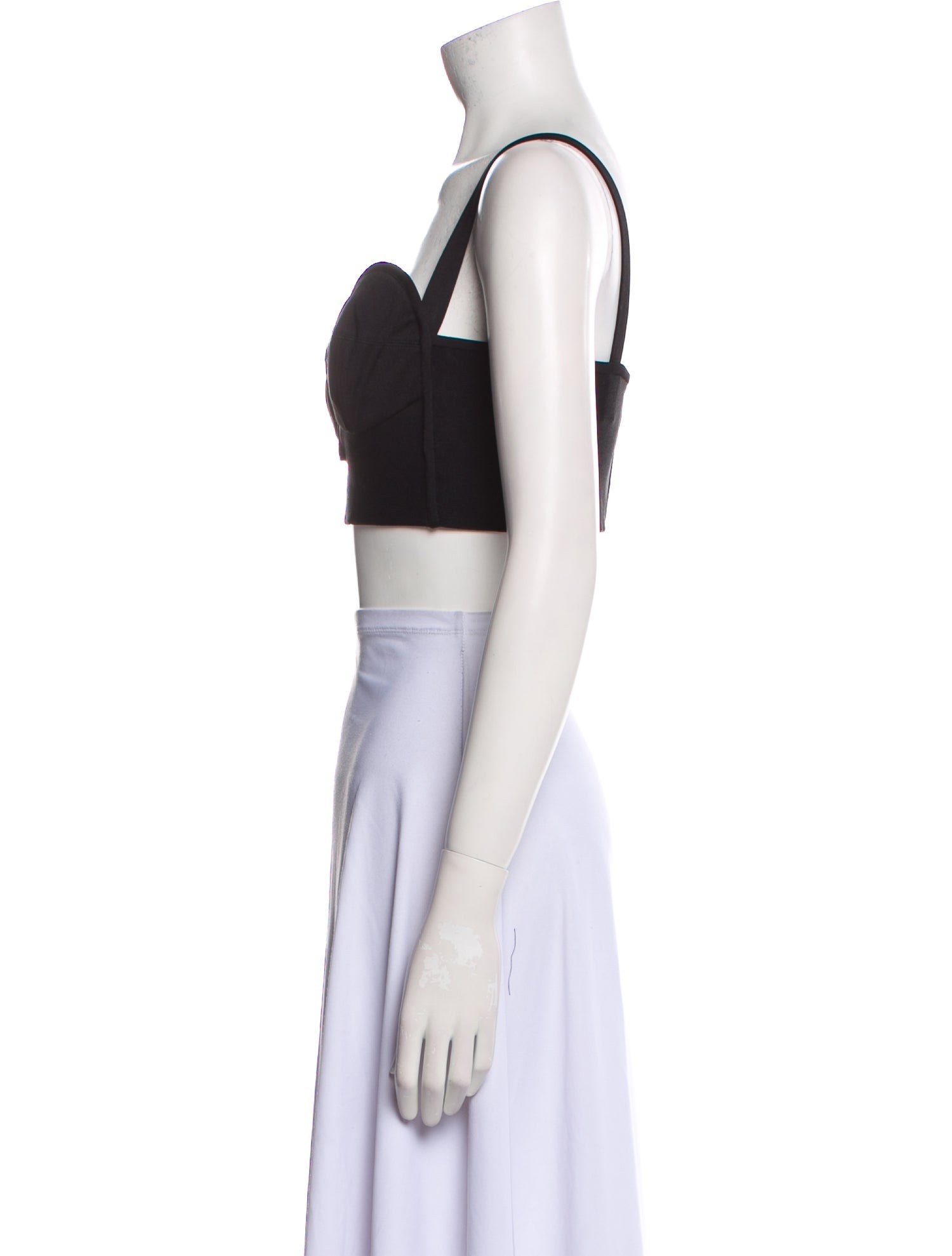 Alaïa Square Neckline Sleeveless Crop Top