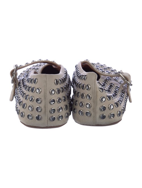 Alaïa Suede Crystal Embellishments Mary Jane Flats
