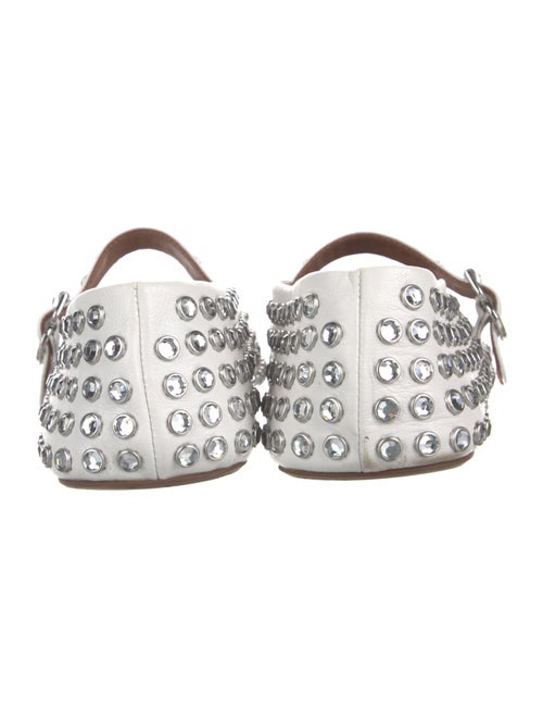 Alaïa Leather Crystal Embellishments Mary Jane Flats
