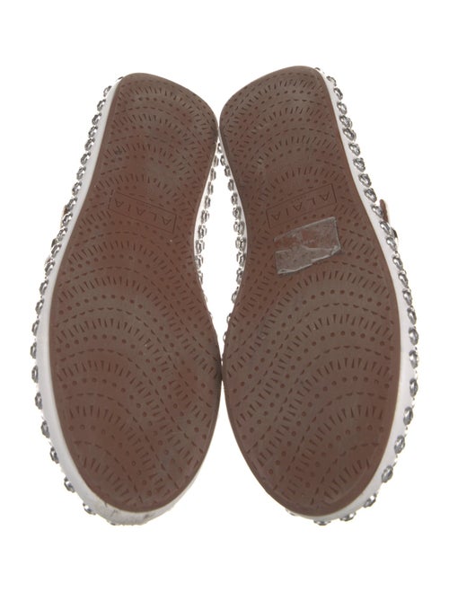 Alaïa Leather Crystal Embellishments Mary Jane Flats