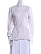 Alaïa Lace Pattern Long Sleeve Button-Up Top