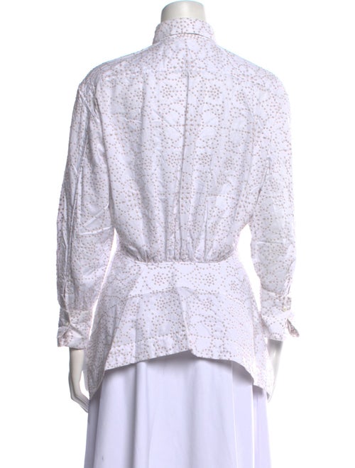 Alaïa Lace Pattern Long Sleeve Button-Up Top