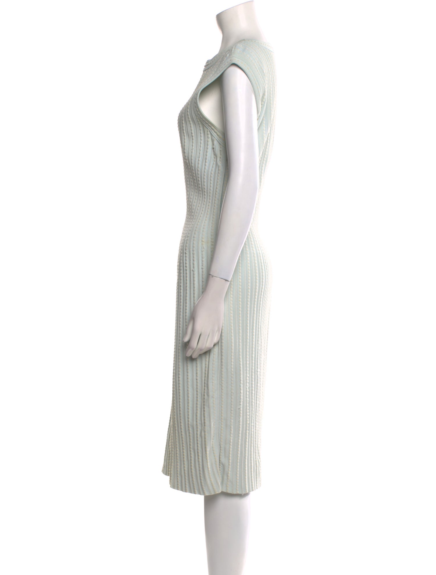 Alaïa Crew Neck Midi Length Dress