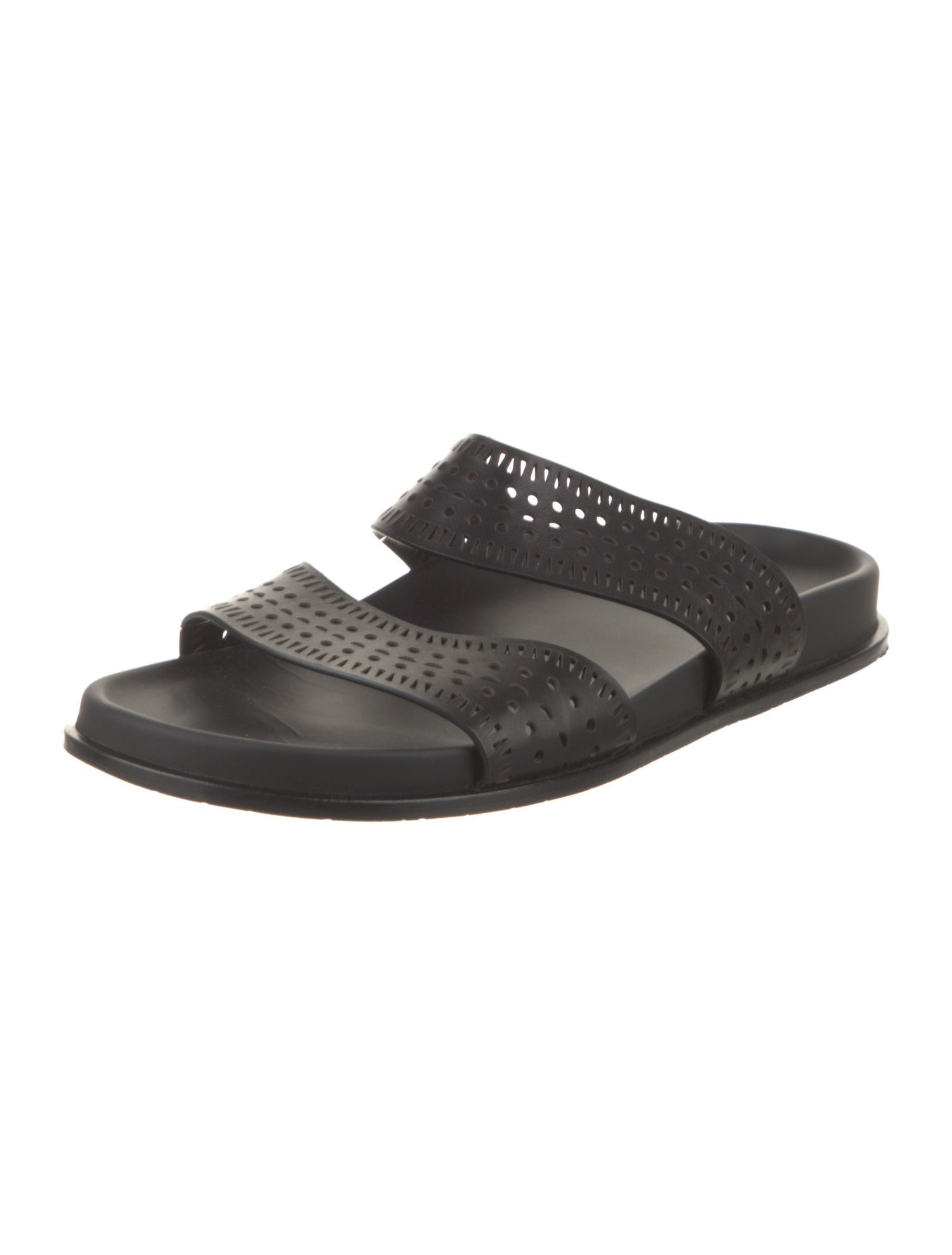 Alaïa Leather Lasercut Accents Slides
