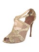 Alaïa Snakeskin Animal Print T-Strap Pumps