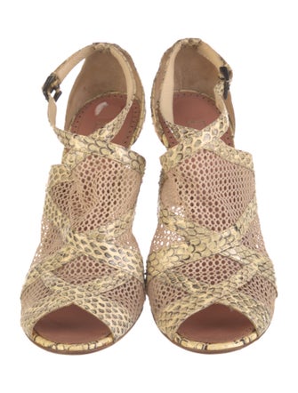 Alaïa Snakeskin Animal Print T-Strap Pumps