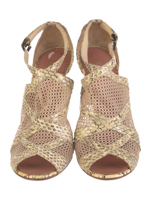 Alaïa Snakeskin Animal Print T-Strap Pumps
