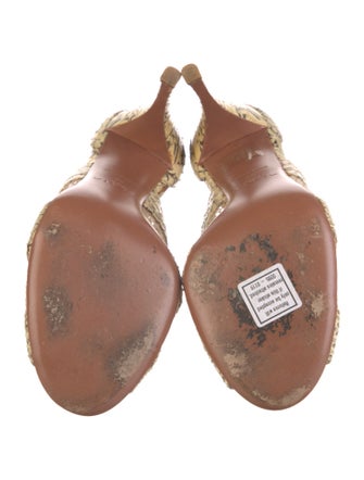 Alaïa Snakeskin Animal Print T-Strap Pumps