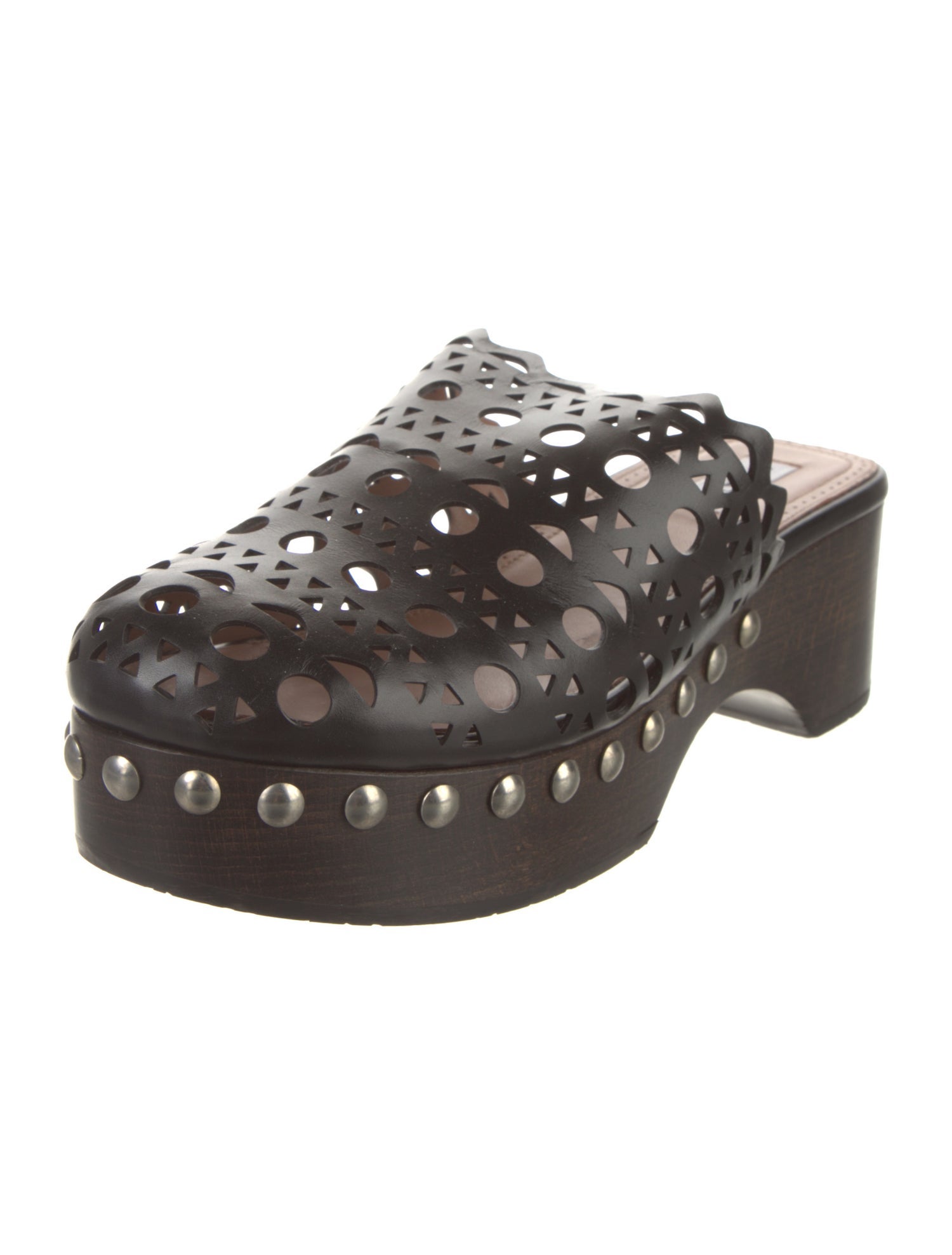 Alaïa Leather Lasercut Accents Mules