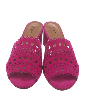 Alaïa Suede Lasercut Accents Slides
