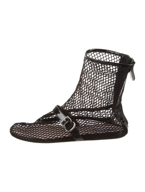 Alaïa Mesh Leather Trim Embellishment Boots