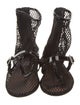 Alaïa Mesh Leather Trim Embellishment Boots