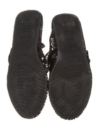 Alaïa Mesh Leather Trim Embellishment Boots