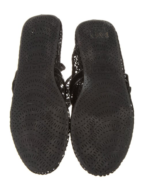 Alaïa Mesh Leather Trim Embellishment Boots