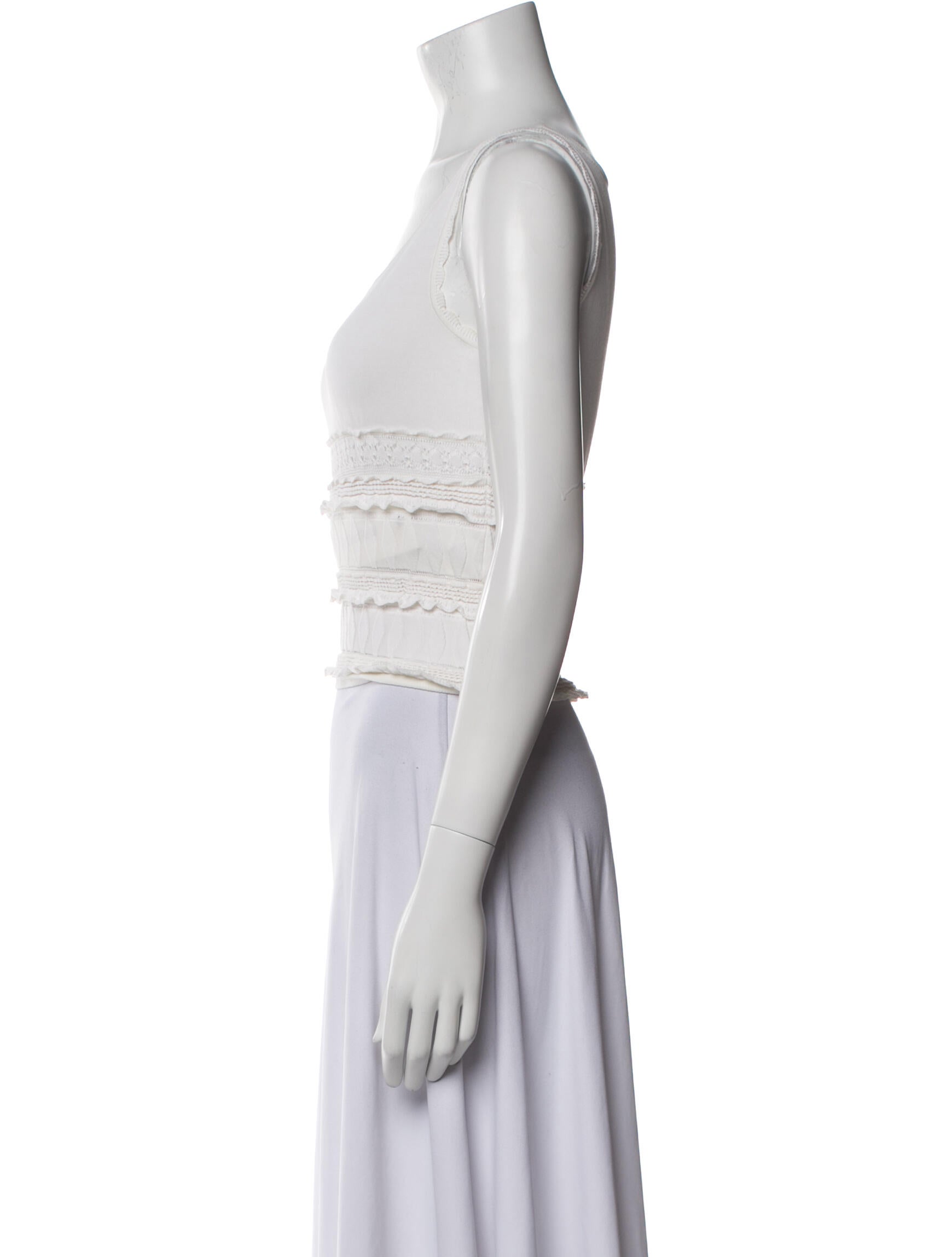 Alaïa Scoop Neck Sleeveless Crop Top