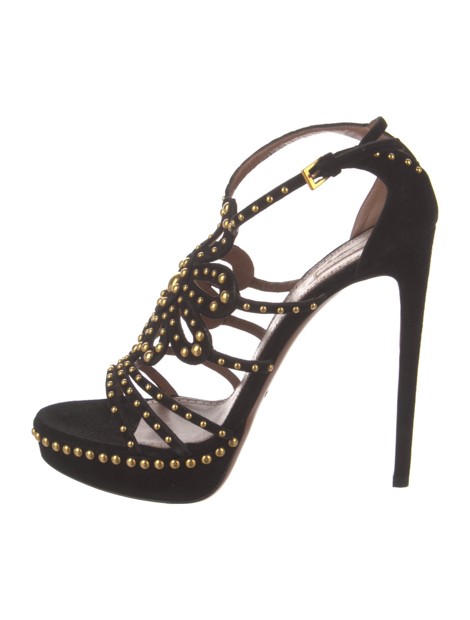 Alaïa Suede Studded Accents Sandals