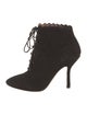 Alaïa Suede Lasercut Accents Lace-Up Boots