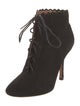 Alaïa Suede Lasercut Accents Lace-Up Boots