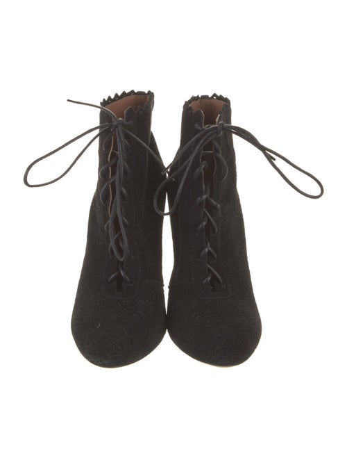 Alaïa Suede Lasercut Accents Lace-Up Boots
