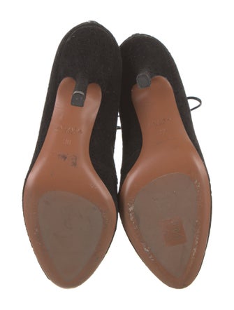 Alaïa Suede Lasercut Accents Lace-Up Boots