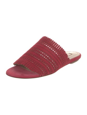 Alaïa Suede Patterned Slides