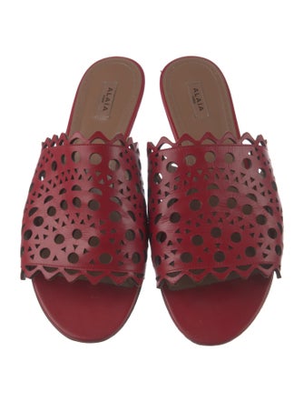 Alaïa Leather Lasercut Accents Slides