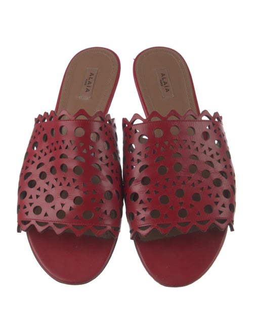 Alaïa Leather Lasercut Accents Slides