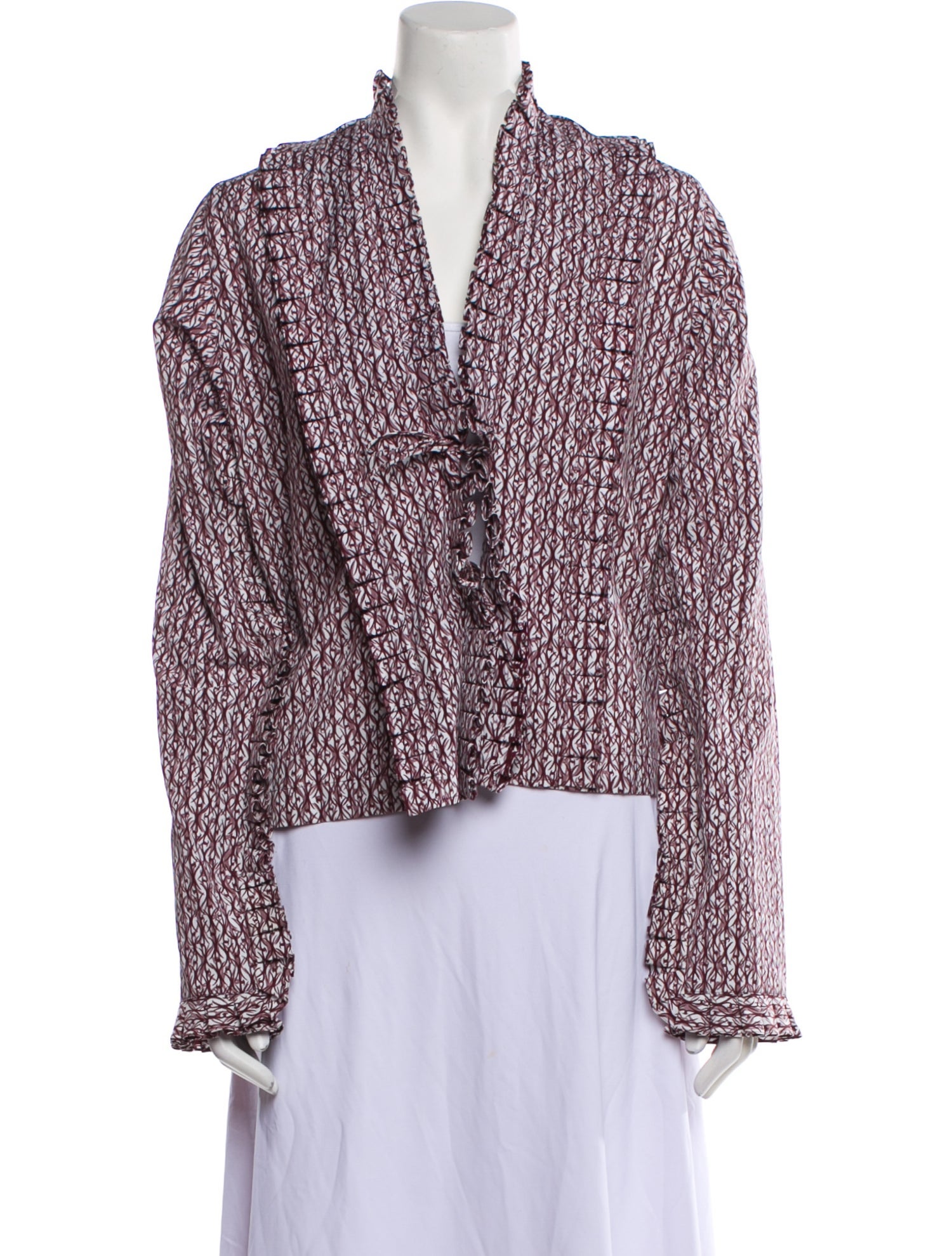 Alaïa Printed V-Neck Blouse