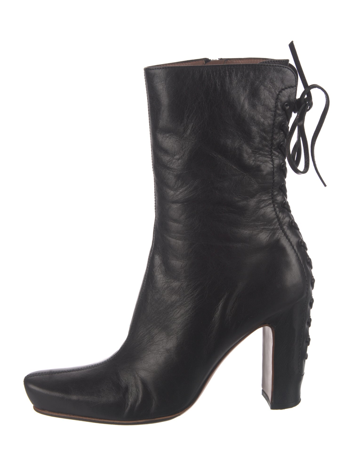 Alaïa Leather Lace-Up Boots