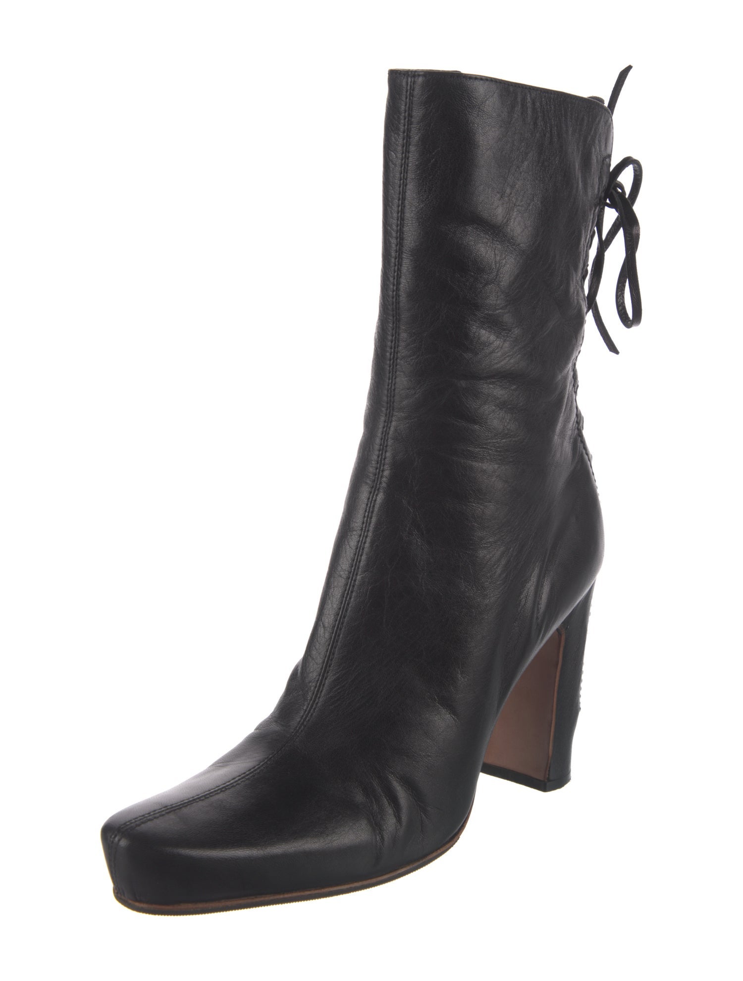 Alaïa Leather Lace-Up Boots