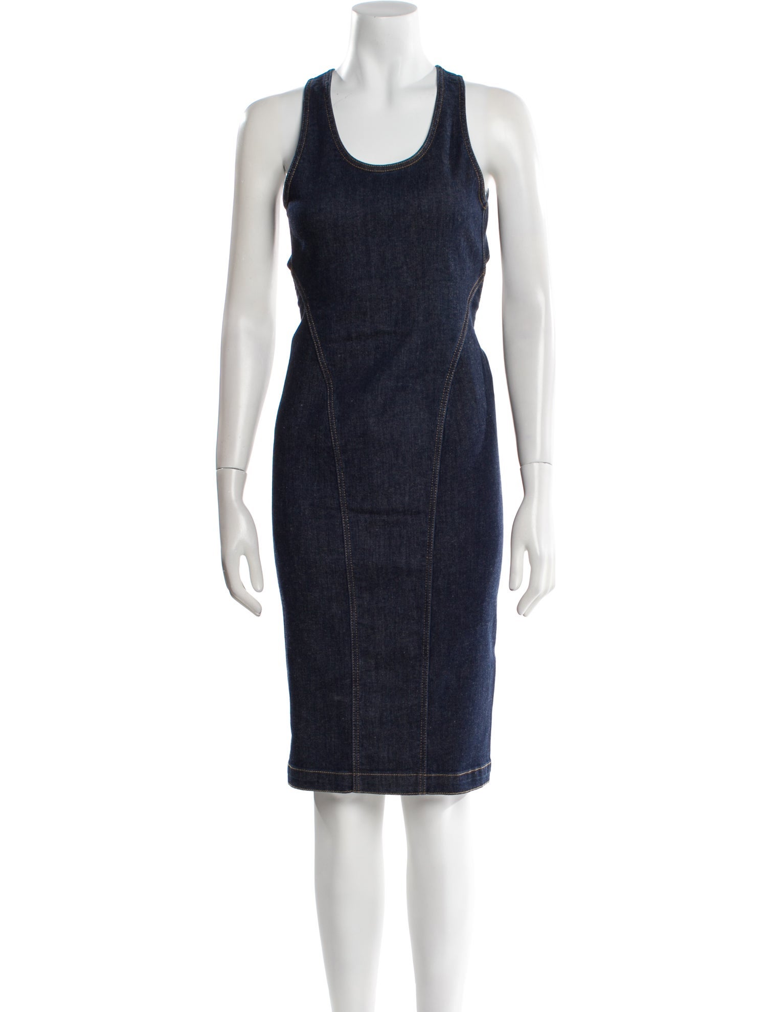 Alaïa Scoop Neck Midi Length Dress